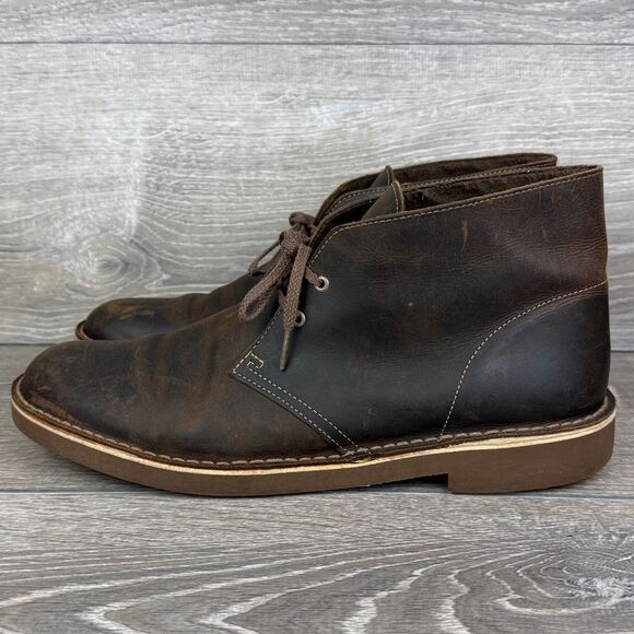 Clarks Bushacre II Men\'s Sz 12M Brown Beeswax Leather 2-Eye Lace Up Chukka Boots main image 8